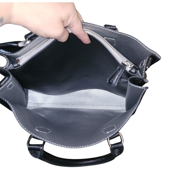 Kenneth Cole black leather satchel shoulder bag - Picture 7 of 7